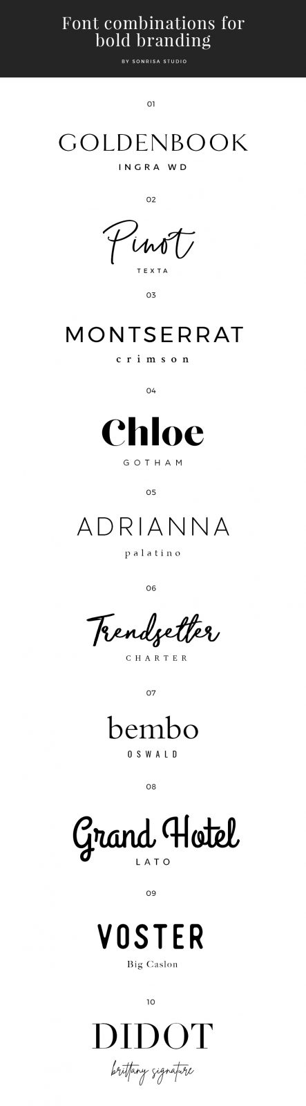 Font Combinations for Bold Branding - sonrisastudio.com