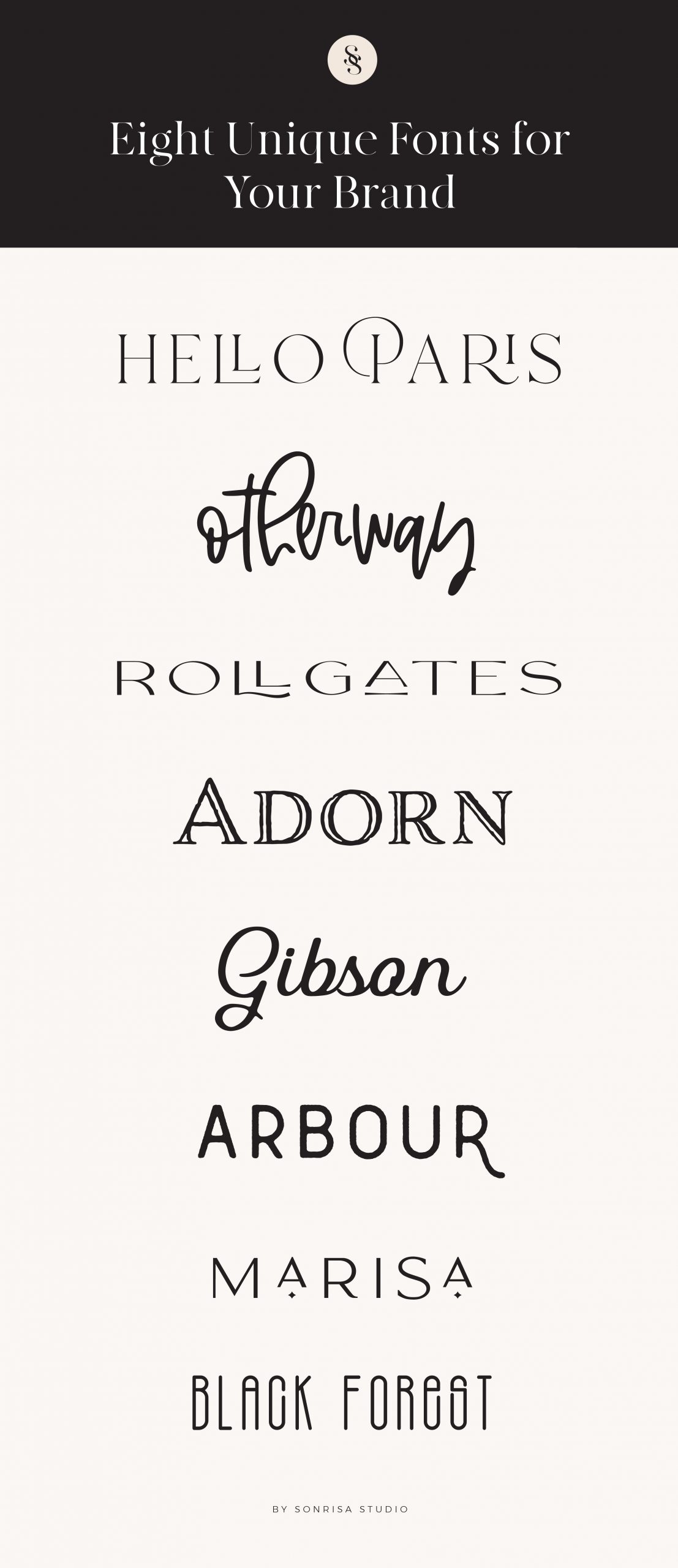 Eight unique fonts for your brand