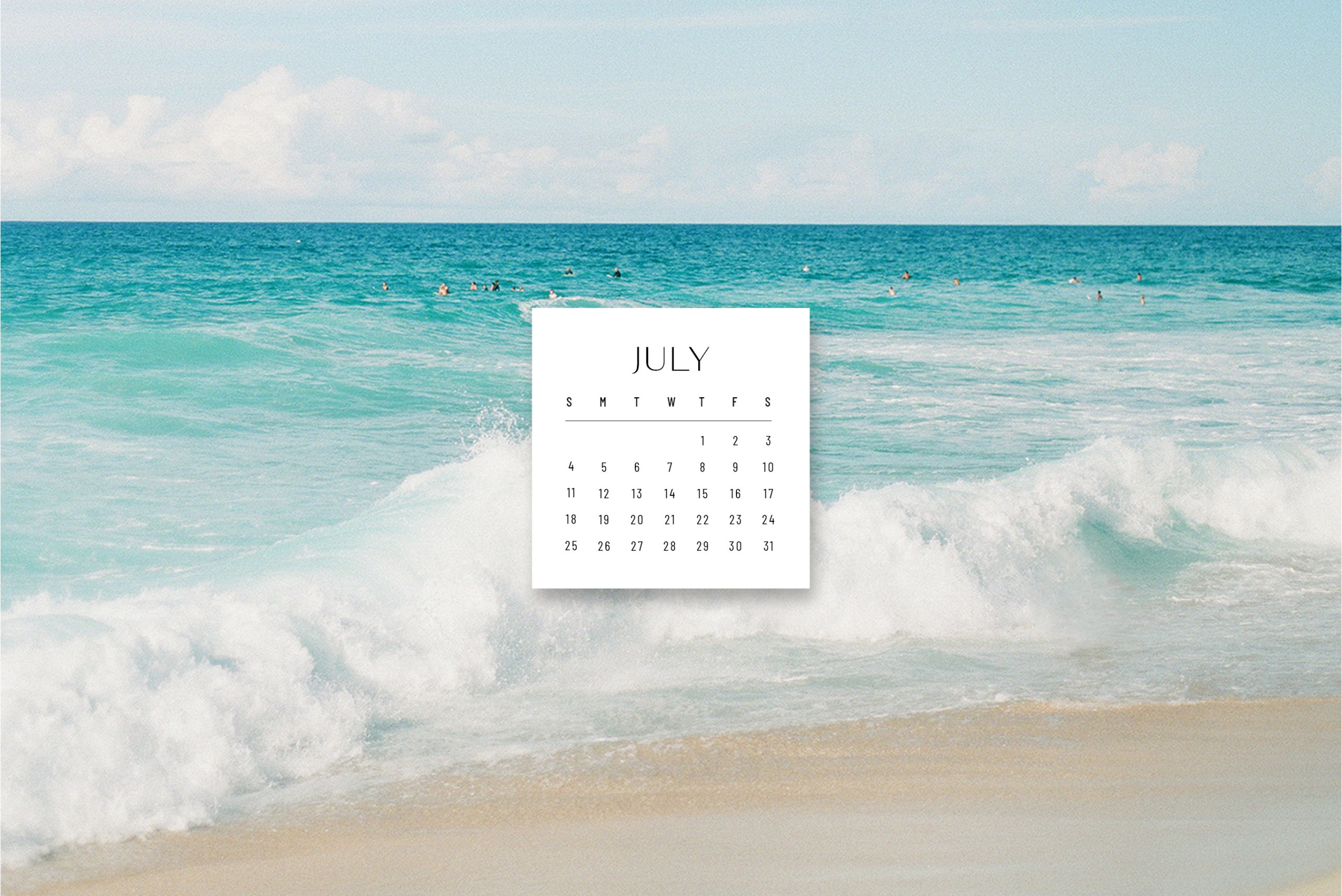 July Calendar Wallpaper Sonrisastudio