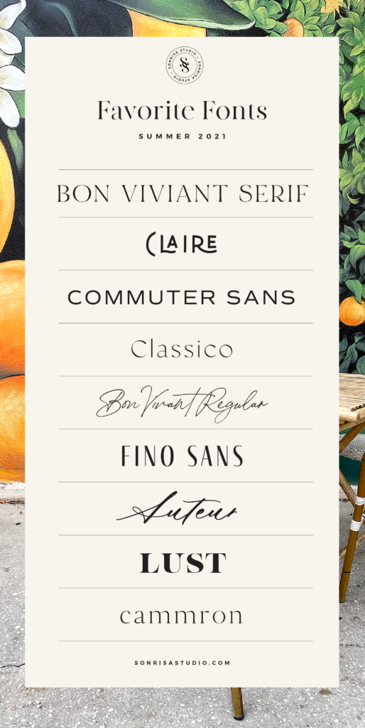 Favorite Fonts - Summer - sonrisastudio.com