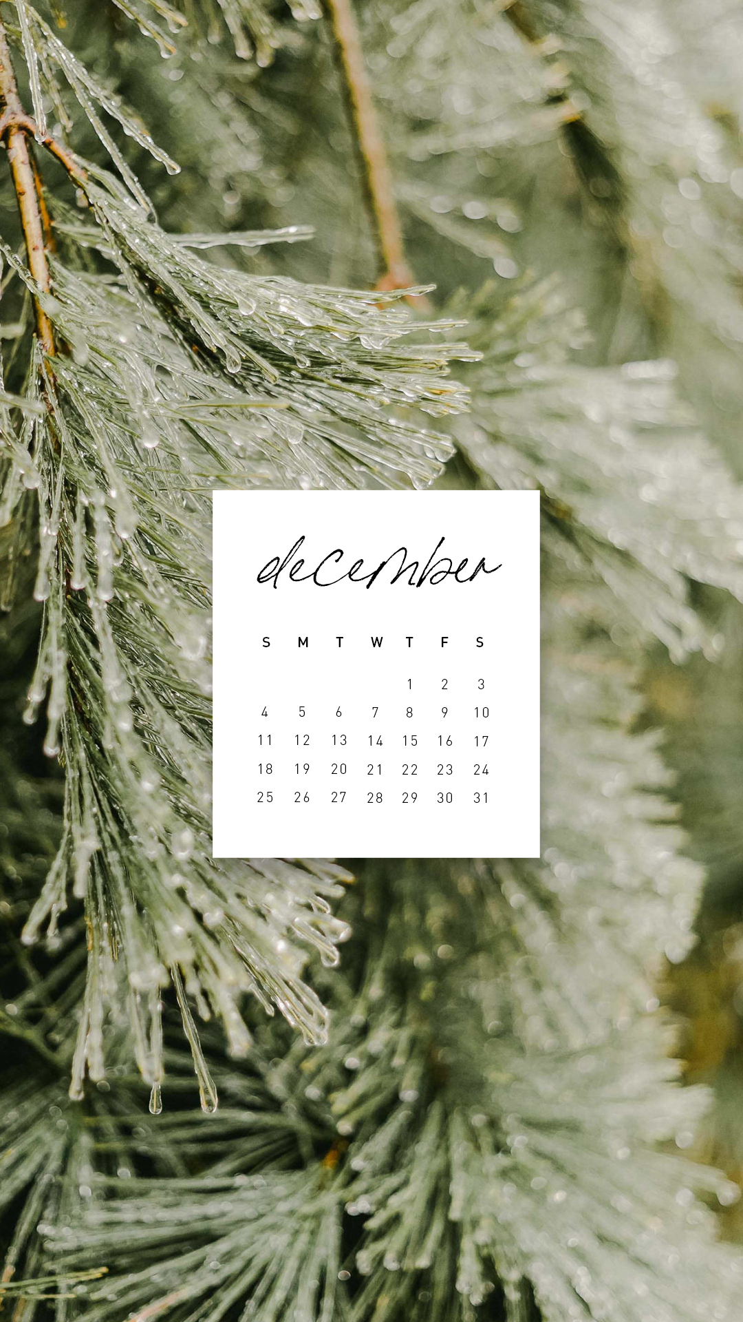 December Calendar Wallpaper - sonrisastudio.com